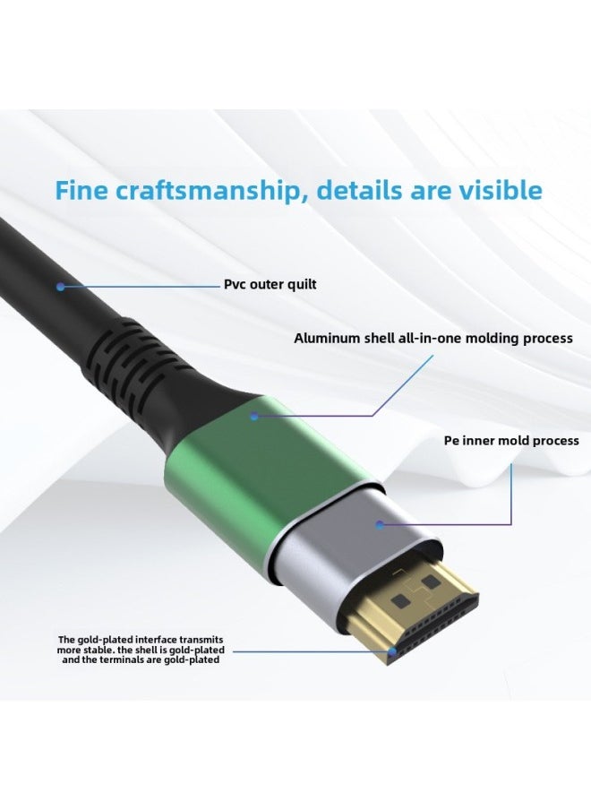 ماركة غير محددة متوفر بالجملة كابل HDMI عالي الدقة 8K TV شاشة كمبيوتر صندوق علوي جهاز عرض كابل فيديو 2.1-اللون: أسود-طول الخط: 1.5 متر نموذج هندسي (8k60hz)  - Image 2