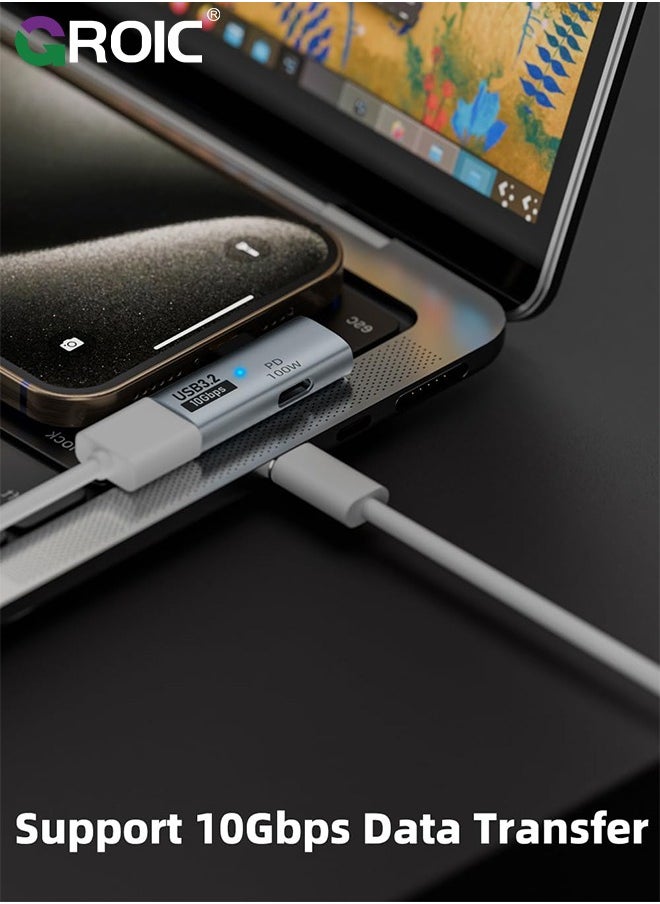GROIC Grey 2 in 1 USB C to USB 3.2 Adapter with 100W Charging Port, Thunderbolt 4/3 OTG Converter for Rog Ally, Steam Deck, Quest 2, iPhone 15 Series, iPad, MacBook and More Type C Device  - Image 4