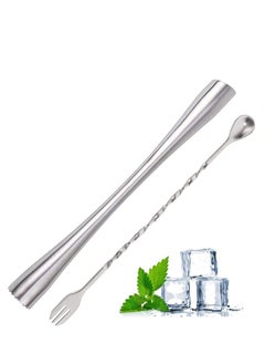 Y&D Muddler for Drinks, 10-inch Stainless Steel and Mixing Spoon Drink with Case, Home Tool Set, Tools Fruit Based Drinks Birthday, Party, Housewarming  - Image 1