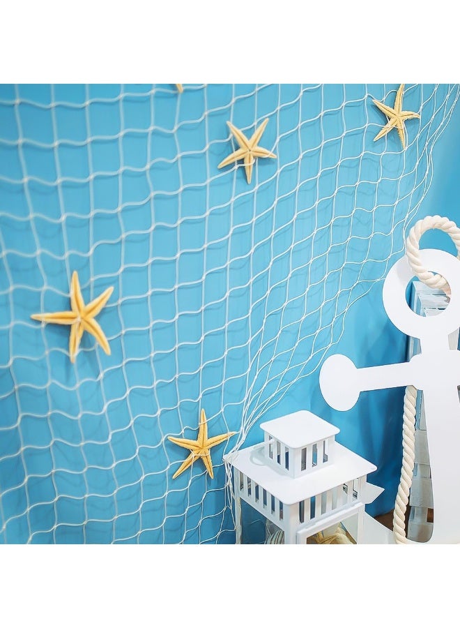 Tanyaz Fishing Net Decor, Beige Natural Cotton Large Decorative Fish Netting, Wall Ceiling Party Decorations. - Image 3