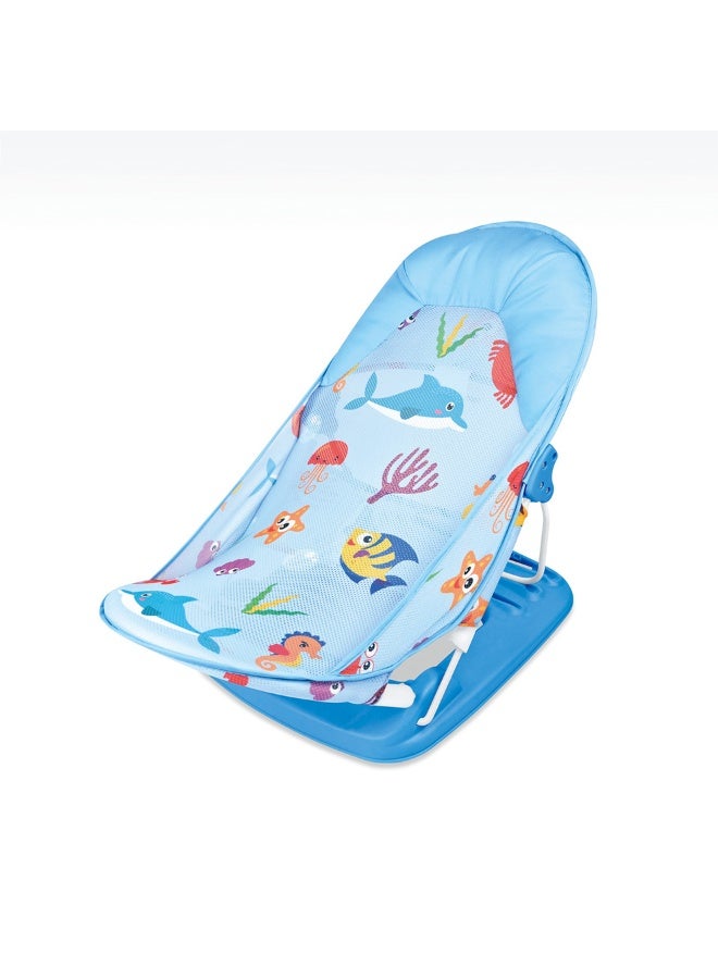 تيبيبي مقعد استحمام فاخر للأطفال من TiiBaby 68126، بثلاثة أوضاع استلقاء، تصميم محيطي، أزرق، 36 × 33 سم - Image 2