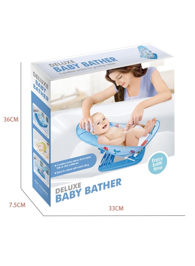 تيبيبي مقعد استحمام فاخر للأطفال من TiiBaby 68126، بثلاثة أوضاع استلقاء، تصميم محيطي، أزرق، 36 × 33 سم - Image 5