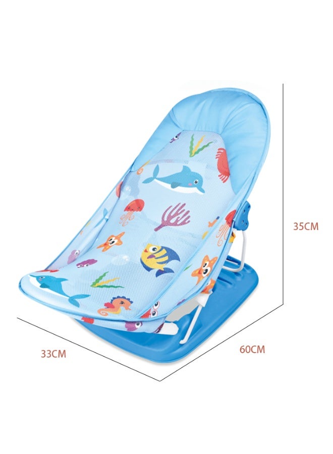 تيبيبي مقعد استحمام فاخر للأطفال من TiiBaby 68126، بثلاثة أوضاع استلقاء، تصميم محيطي، أزرق، 36 × 33 سم - Image 4