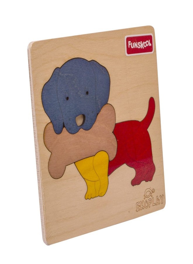 فنسكول لعبة أحجية خشبية للأطفال من فانسكول إيكوبلاي - كلب مع عظمة - Image 1