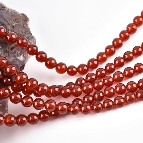 LIFAVOVY 4mm Natural Carnelian Beads Round Gemstone Loose Beads for Jewelry Making (90-95pcs/strand) - Image 4