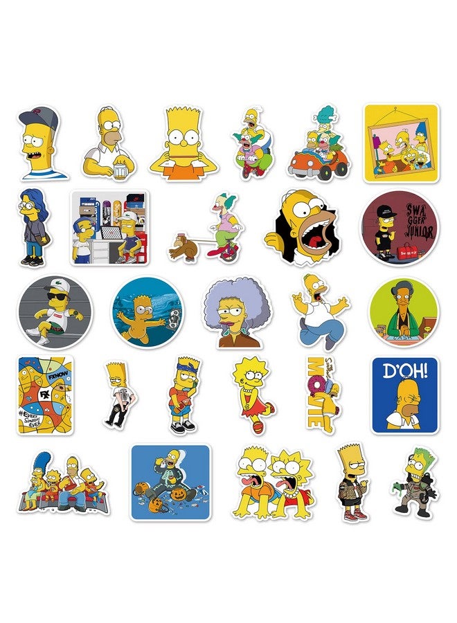 Ash & Roh Cute Cartoon Stickers for Kids, 50 Pcs Cute Stickers for Water Bottles - Cute Stickers Pack Gift for Kids Teen Birthday Party (Yellow Simpson) - Image 4