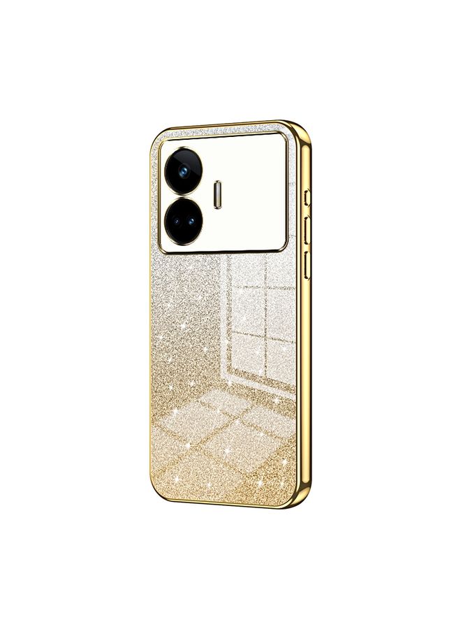 HuHa Case Cover For Realme GT Neo 5 SE Gradient Glitter Powder Electroplated Phone Case Gold