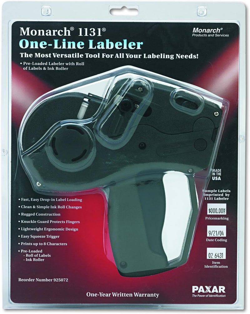 Monarch Specialties 925072 Pricemarker Model 1131 - 1 Line, 8 Characters/Line, Black Label Gun - Image 3