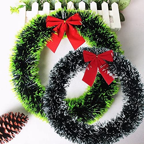 Evisha 2 pcs Merry Christmas Wreath Hanging Ornaments Wall Bowknot for Christmas Party Home Decoration Christmas Items - Image 1