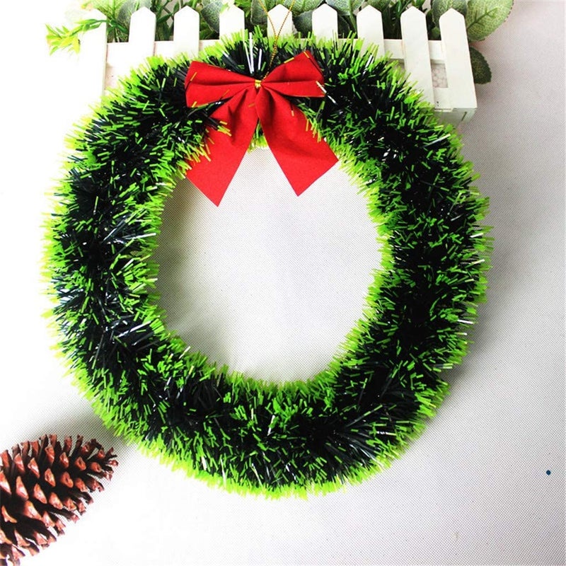 Evisha 2 pcs Merry Christmas Wreath Hanging Ornaments Wall Bowknot for Christmas Party Home Decoration Christmas Items - Image 3