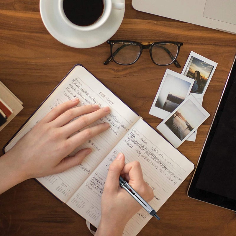 Pilot Precise V5 RT Refillable & Retractable Rollerball Pens, Extra Fine Point Pens 0.5 mm, Black, Pack of 14 - Ideal for School, Journaling & Office Writing - Image 4