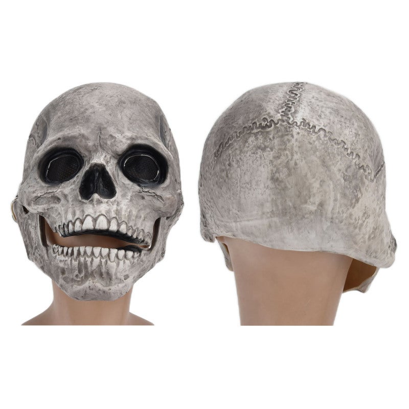 Halloween Skull Mask: Dark Gray Latex, Vivid Movable Chin, Comfortable Breathable - Durable Sturdy Full Head Cosplay Mask for Adult Halloween Costume Parties Carnivals - Image 3