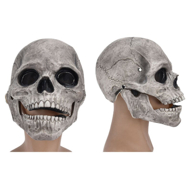 Halloween Skull Mask: Dark Gray Latex, Vivid Movable Chin, Comfortable Breathable - Durable Sturdy Full Head Cosplay Mask for Adult Halloween Costume Parties Carnivals - Image 5