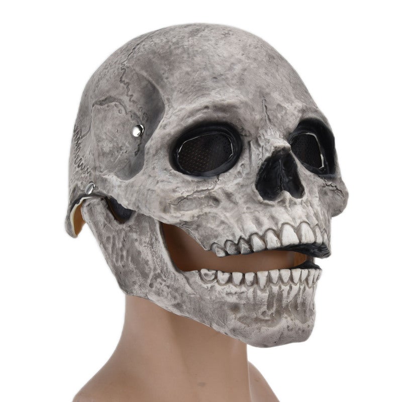 Halloween Skull Mask: Dark Gray Latex, Vivid Movable Chin, Comfortable Breathable - Durable Sturdy Full Head Cosplay Mask for Adult Halloween Costume Parties Carnivals - Image 2