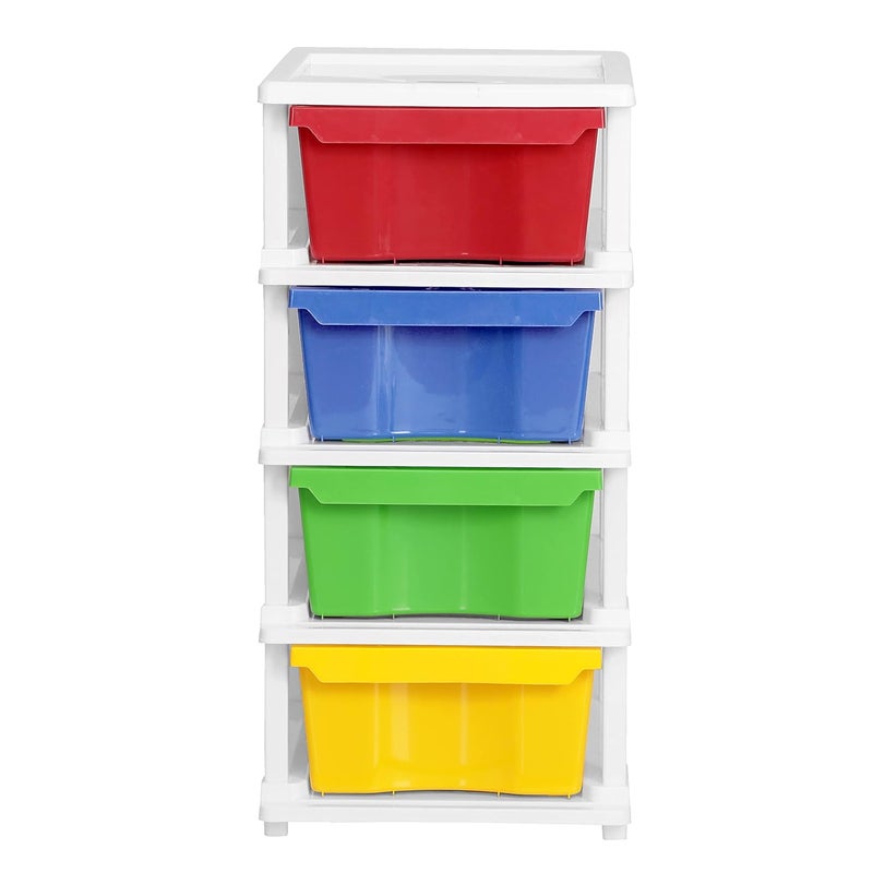 SIMPARTE Plastic MultiPurpose Modular Storage Cabinet Small Drawer for Home OfficeMulticolor 4 Layer - Image 5