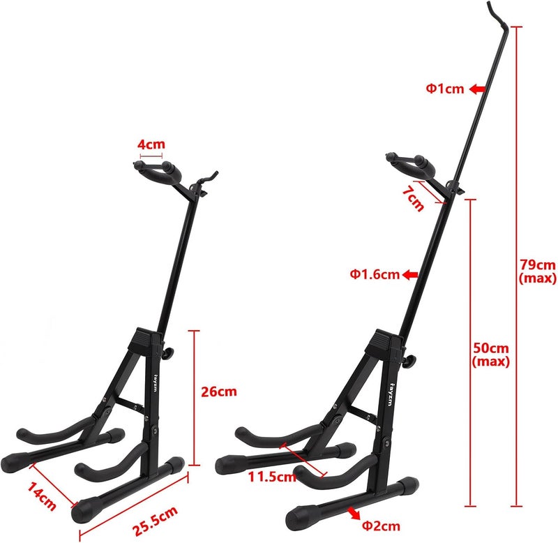 Rayzm Violin Stand with Bow Holder, Adjustable Portable Folding Tripod Metal Stand for Violin/Ukulele/Mandolin, Easy Installation - Image 3