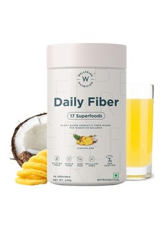 WELLBEING NUTRITION Wellbeing Nutrition Daily Fiber Organic Plant Based Prebiotic Digestive Fiber from Nuts, Seeds, Grains & Legumes Pina Colada Flavor- 30 Servings  - Image 3