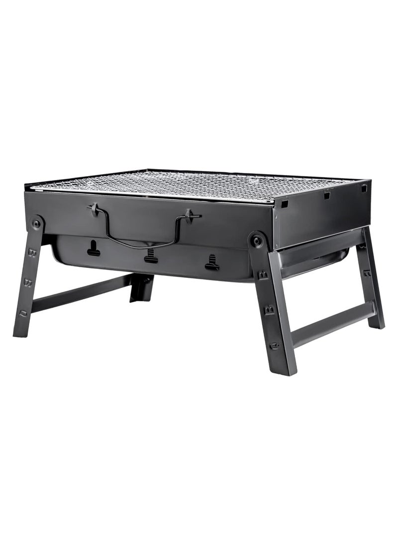 Portable Folding Charcoal Grill, Stainless Steel BBQ Smoker