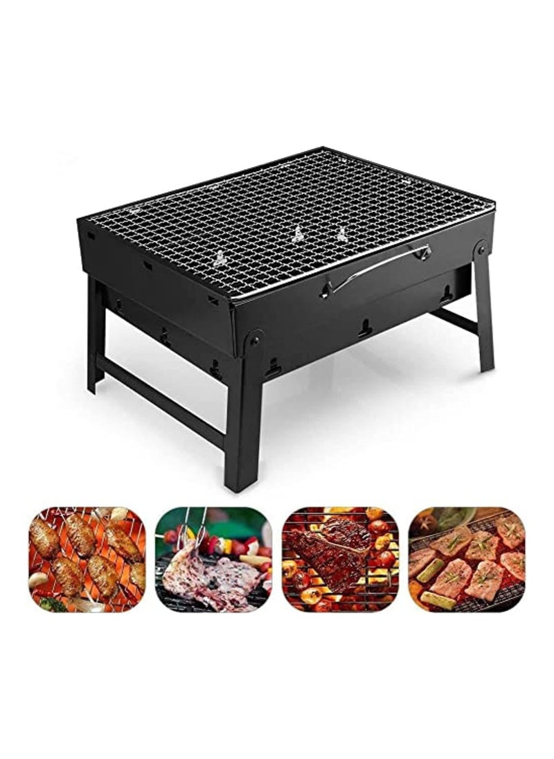Portable Folding Charcoal Grill, Stainless Steel BBQ Smoker