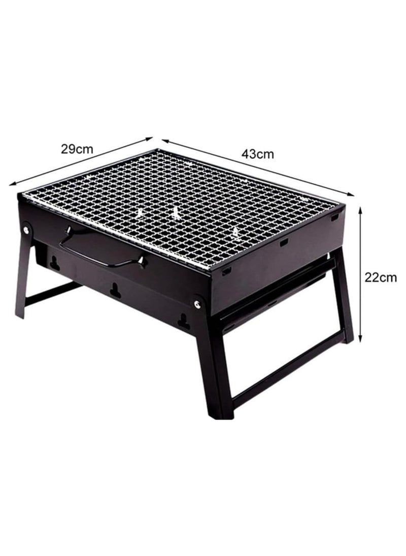Portable Folding Charcoal Grill, Stainless Steel BBQ Smoker