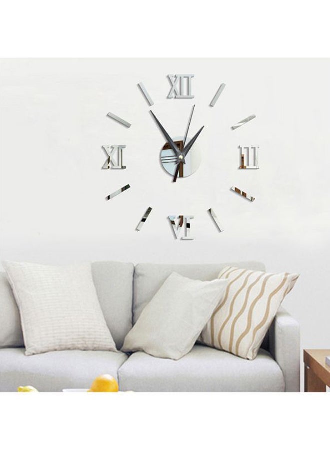 شاربدو ساعة حائط صامتة بتصميم فني وعصري بأرقام رومانية دون إطار قابلة للإزالة وخفيفة الوزن فضي 25x25سم - Image 2