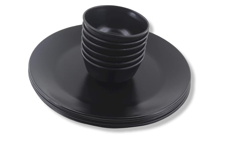 ECOSPIT CONTAINER Pack of 12 Black Regular Dinner Set Full Plate and Veg Bowl Serves 6 - Image 3