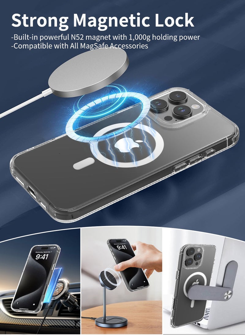CLPURE iPhone 16 Pro Case, Compatible with MagSafe, Anti-Yellowing and Anti-Scratch, Rugged Shockproof Protective Bumper Transparent Cases  for iPhone 16 Pro, Clear  - Image 2