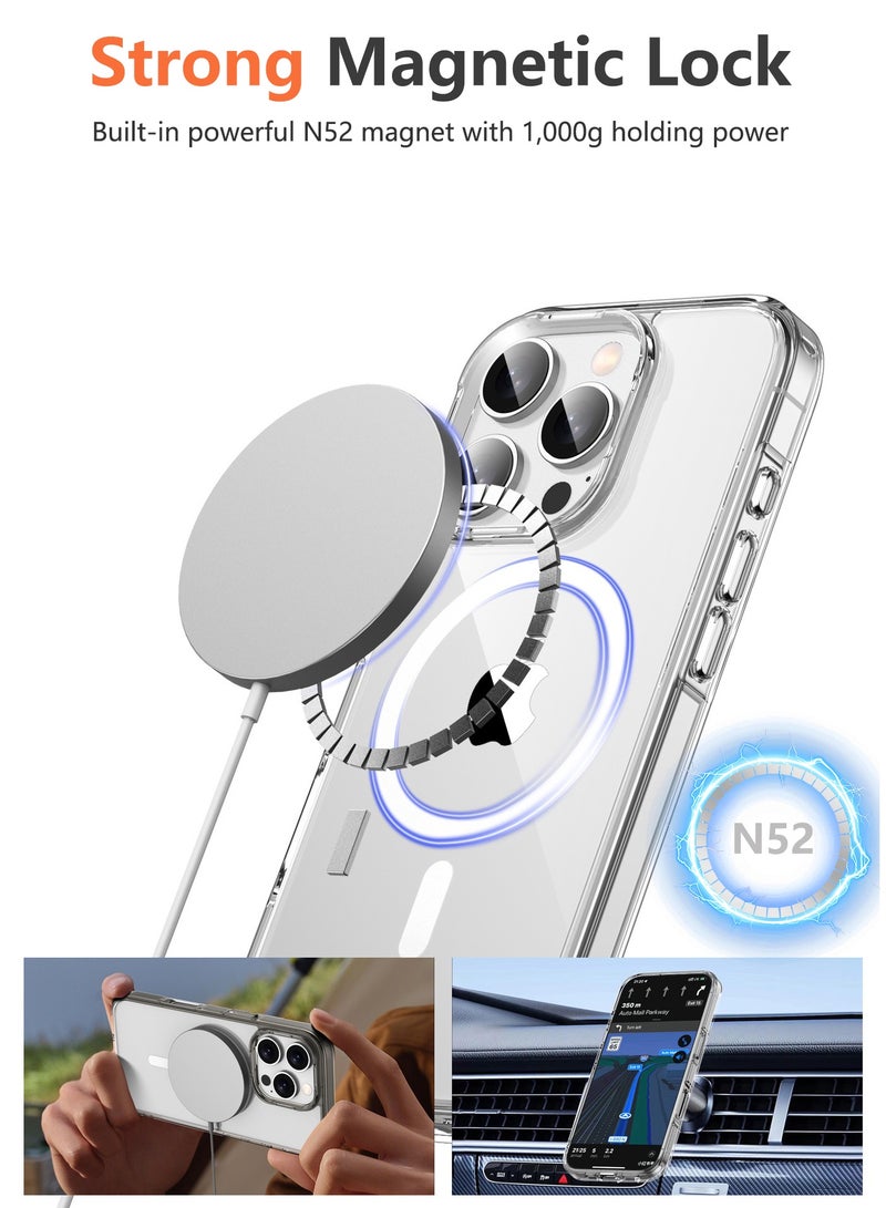 CLPURE iPhone 16 Pro Case, Compatible with MagSafe, Anti-Yellowing and Anti-Scratch, Rugged Shockproof Protective Bumper Transparent Cases Cover for iPhone 16 Pro, Clear - Image 3