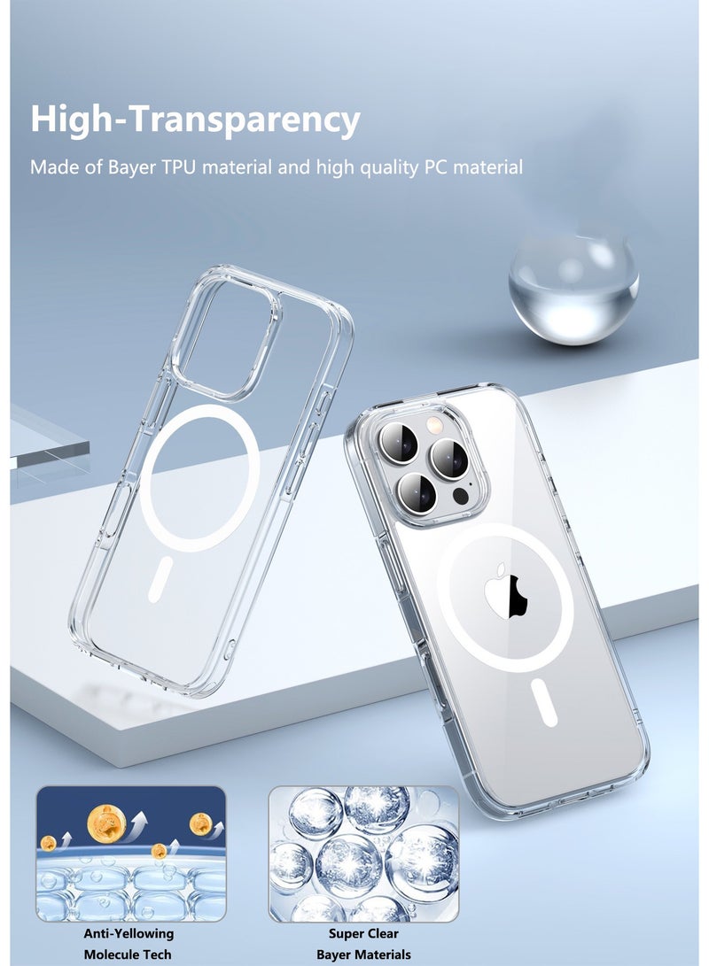 CLPURE iPhone 16 Pro Case, Compatible with MagSafe, Anti-Yellowing and Anti-Scratch, Rugged Shockproof Protective Bumper Transparent Cases Cover for iPhone 16 Pro, Clear - Image 5