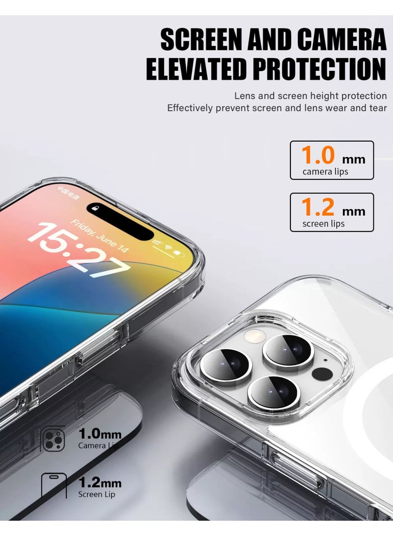 CLPURE iPhone 16 Pro Case, Compatible with MagSafe, Anti-Yellowing and Anti-Scratch, Rugged Shockproof Protective Bumper Transparent Cases Cover for iPhone 16 Pro, Clear - Image 4