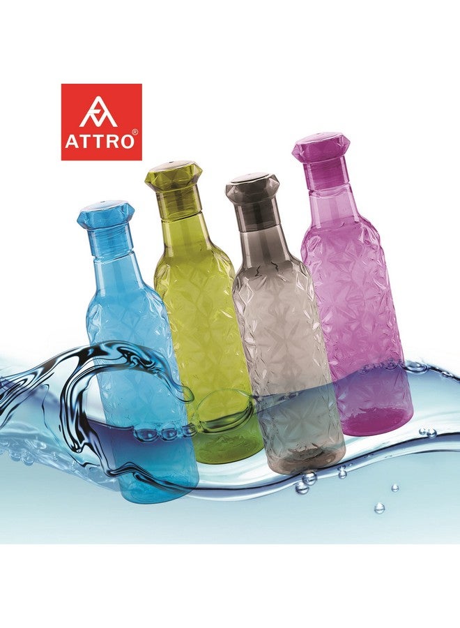 Attro Iceberg 1000Ml Plastic Unbreakable Fridge Water Bottle For Office, Sports, School, Travelling, Gym, Yoga-Bpa And Leak Free, Assorted - Set Of 2 - Image 3