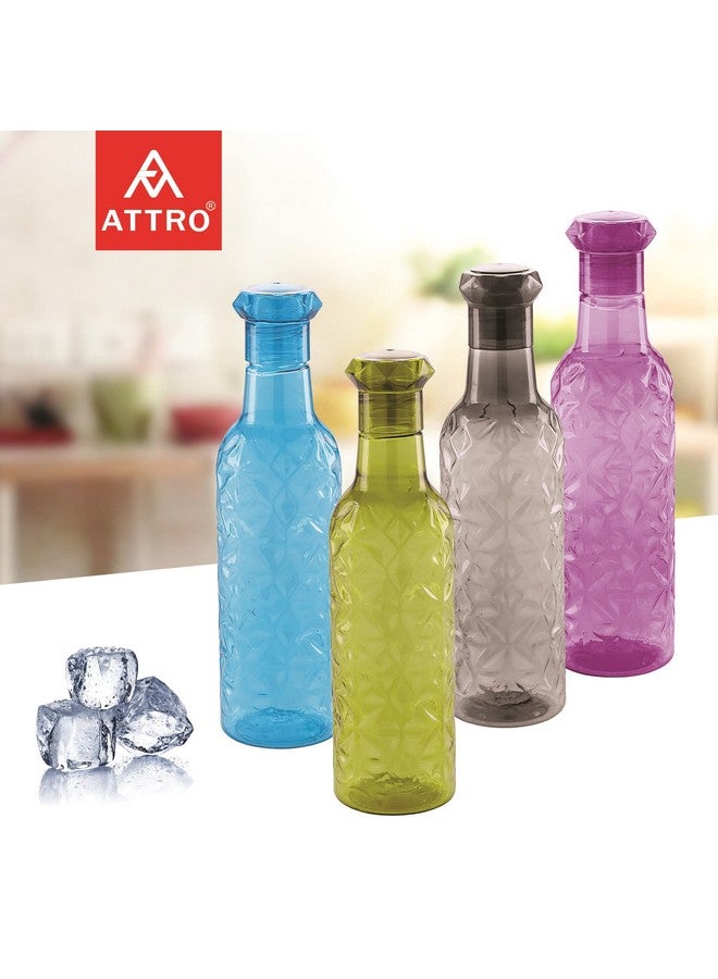 Attro Iceberg 1000Ml Plastic Unbreakable Fridge Water Bottle For Office, Sports, School, Travelling, Gym, Yoga-Bpa And Leak Free, Assorted - Set Of 2 - Image 2