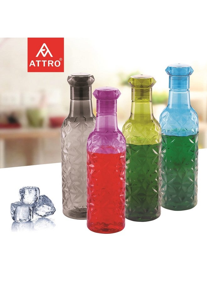 Attro Iceberg 1000Ml Plastic Unbreakable Fridge Water Bottle For Office, Sports, School, Travelling, Gym, Yoga-Bpa And Leak Free, Assorted - Set Of 2 - Image 4