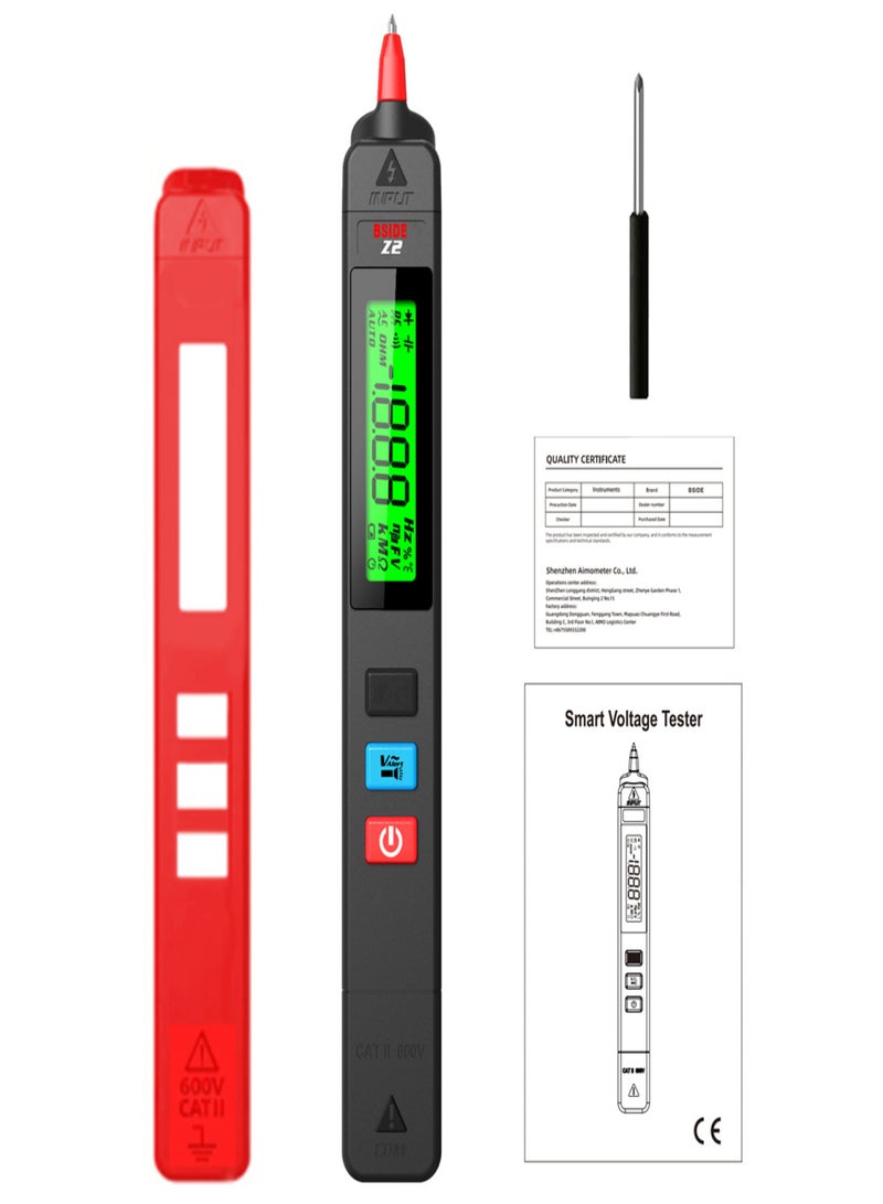 BSIDE Digital AC Voltage Tester Leakage Detector Electric Leakage Detect Pen 0-300V Non-contact Circuit Continuity Test Pen Live Wire Check with Backlight Display - Image 1