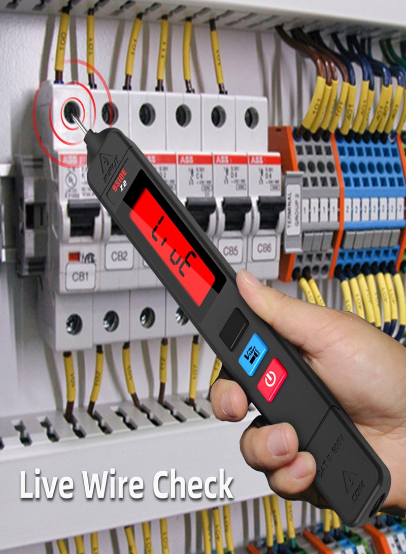 BSIDE Digital AC Voltage Tester Leakage Detector Electric Leakage Detect Pen 0-300V Non-contact Circuit Continuity Test Pen Live Wire Check with Backlight Display - Image 4