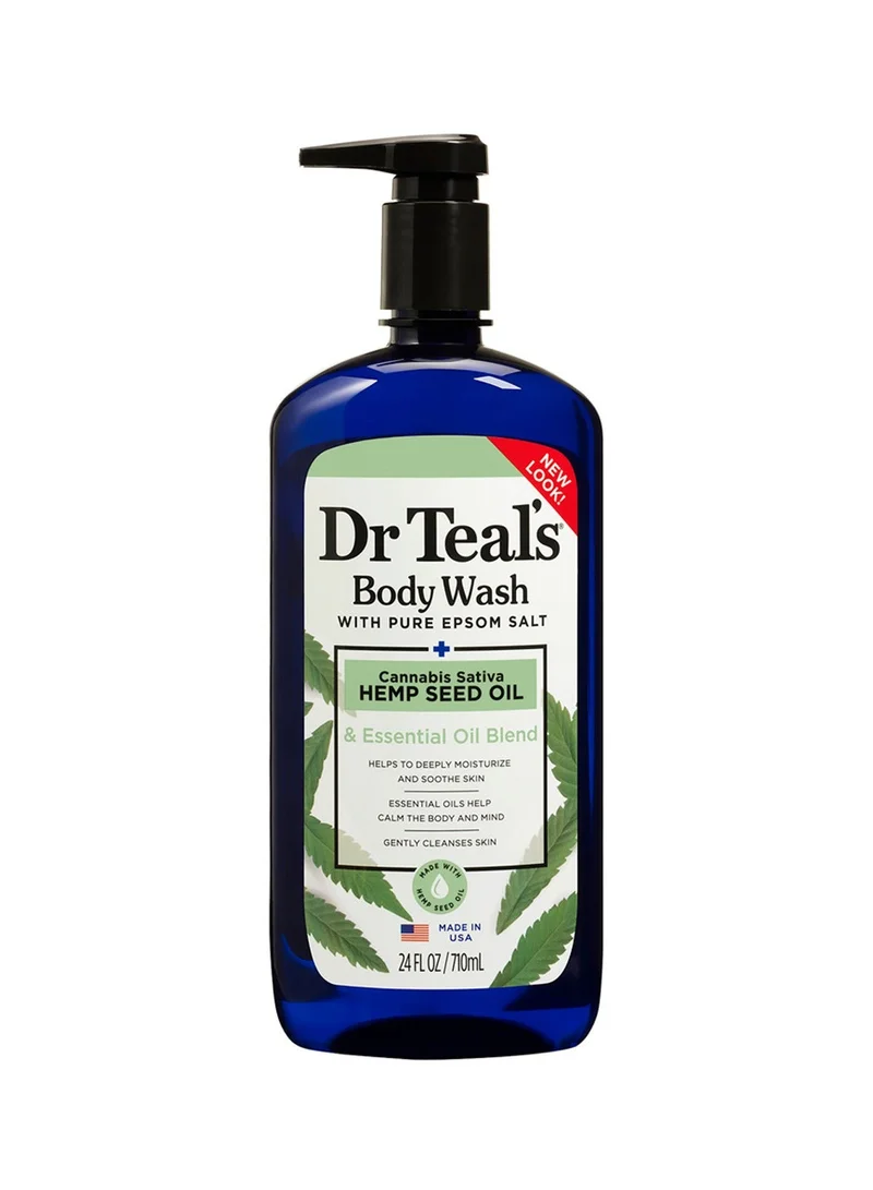 دكتور تيل Dr Teal’s Epsom Salt Body Wash - Cannabis Sativa Hemp Seed Oil 710 Ml