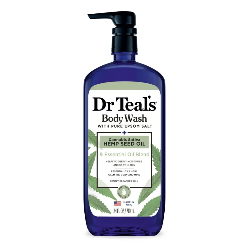 دكتور تيل Dr Teal’s Epsom Salt Body Wash - Cannabis Sativa Hemp Seed Oil 710 Ml