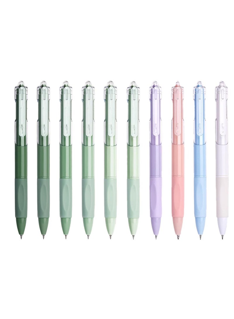 SYOSI 10 Pcs 0.5mm Retractable Gel Pens, Cream Quick-Drying Gel Ink Pen Retractable Black Gel Pens, Fast Dry, Gel Pens Fine Point for Note Taking, Journaling, Office - Image 1