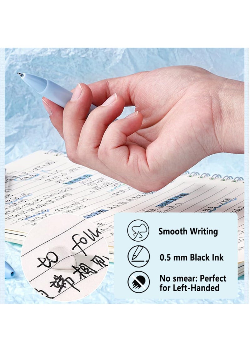 SYOSI 10 Pcs 0.5mm Retractable Gel Pens, Cream Quick-Drying Gel Ink Pen Retractable Black Gel Pens, Fast Dry, Gel Pens Fine Point for Note Taking, Journaling, Office - Image 3