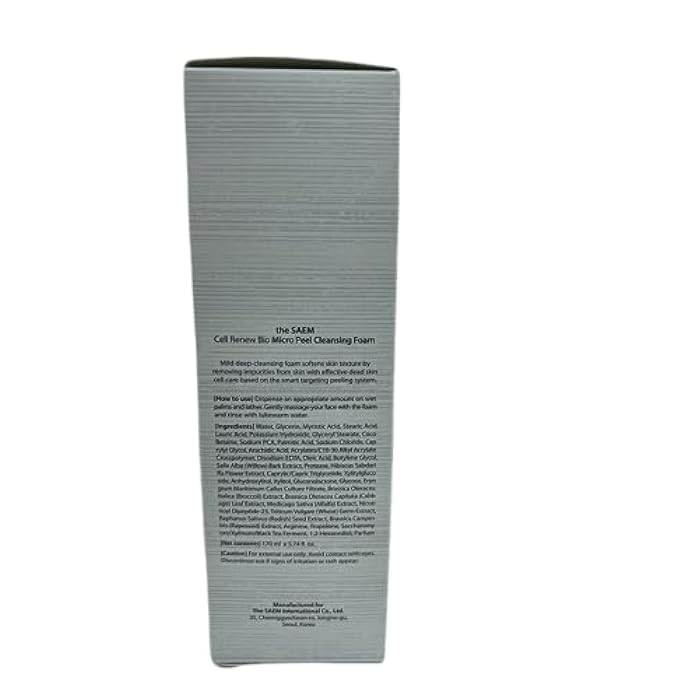 THESAEM Cell Renew Bio Micro Peel Cleansing Foam - Face Exfoliating Cleanser PHA Enzyme - Marine Eryngium Peptide Kombucha - Gentle Daily Pore Refining Hydrating Soothing Korean Skincare Wash, 5.75oz - Image 2