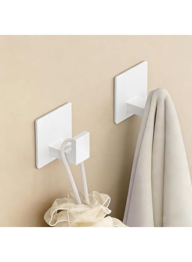 VAEHOLD Wall Towel Hooks, Heavy Duty Sticky Holder Waterproof Towel Hooks for Hanging Coat, Clothes, Closet Hook Wall Mount for Kitchen (White, 2 Pack) - Image 4
