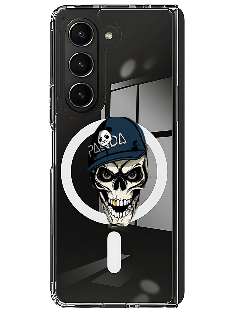 Theodor Magnetic Case for Samsung Galaxy Z Fold 6 Compatible with MagSafe Wireless Charging, Shockproof Phone Bumper Cover Panda skull - Image 1