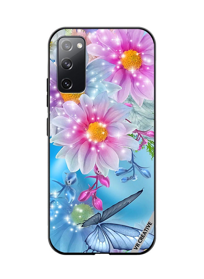 VR CREATIVE Protective Case Cover For Samsung Galaxy S20 FE 5G Beautiful Flowers And Butterfly Design Multicolour - Image 1