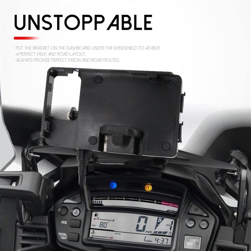 QASULER Motorcycle GPS Phone Holder Bracket - Image 2