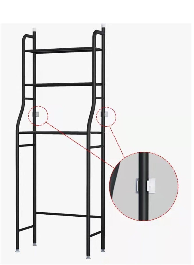 BLOOMING TIME 3 Shelf Towel Storage Rack Organizer Bathroom Shelf Black - Image 3