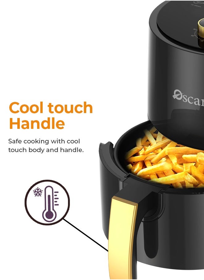 Oscar - OSCAR | Hand Control Air Fryer | Model: OAF3LMCB | Foods with Less Oil | Rapid Air Recycling Technology | Even Cooking | Easy-to-Use Controls | Compact Design 3 Liters Capacity - Image 1