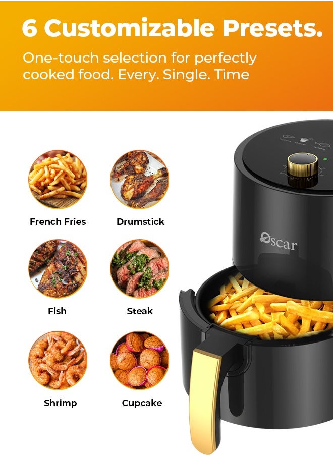 Oscar - OSCAR | Hand Control Air Fryer | Model: OAF3LMCB | Foods with Less Oil | Rapid Air Recycling Technology | Even Cooking | Easy-to-Use Controls | Compact Design 3 Liters Capacity - Image 1