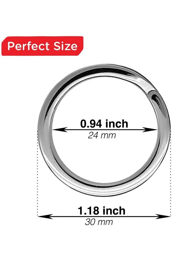 Silipac Silipac Metal Key Rings Heavy Duty Keyrings Bulk Stainless Steel Belt Loop Tags Split Car Stationery Chains Tag Loops Round Office Supplies Home Keychains Large Flat Ring Chain Organizer Holder - Image 5