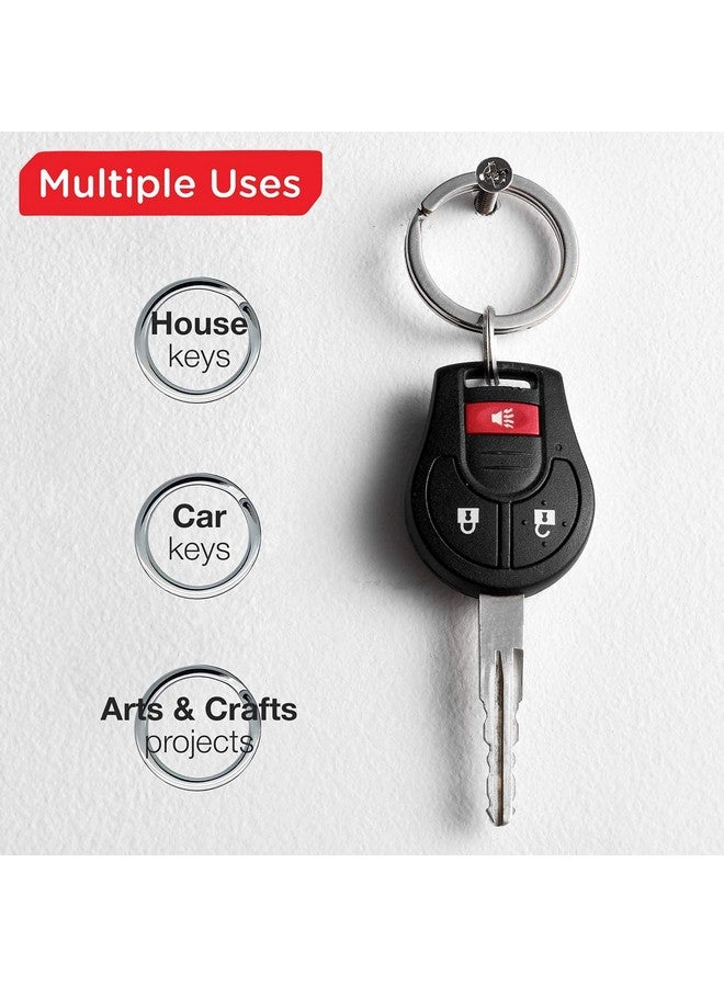 Silipac Silipac Metal Key Rings Heavy Duty Keyrings Bulk Stainless Steel Belt Loop Tags Split Car Stationery Chains Tag Loops Round Office Supplies Home Keychains Large Flat Ring Chain Organizer Holder - Image 3