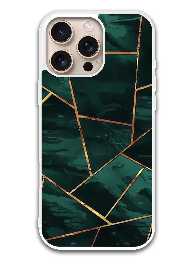 Theodor Protective Case Cover For APPLE IPHONE 16 Pro Green Pattern (White Bumper) - Image 1